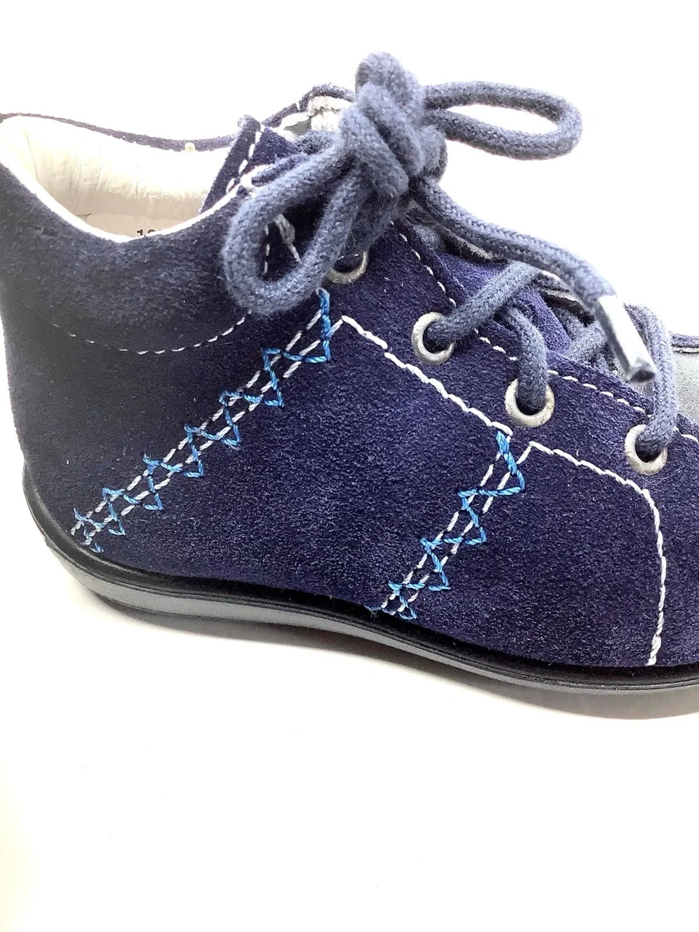 Toddler Navy Suede Lace-Up Shoe by Ricosta. Size 6 euro 22 NWT